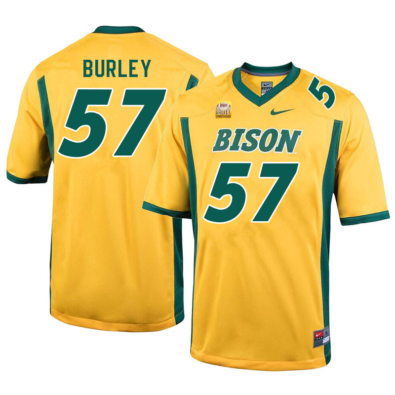 Men #57 Allante Burley North Dakota State Bison College Football Jerseys Sale-Yellow